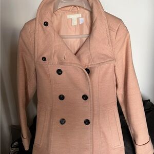 H&M Double-Breasted Peach Pea Coat